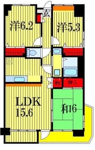 船橋市前貝塚町のマンションの間取り