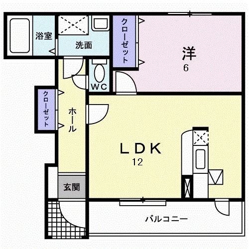 各務原市成清町のアパートの間取り