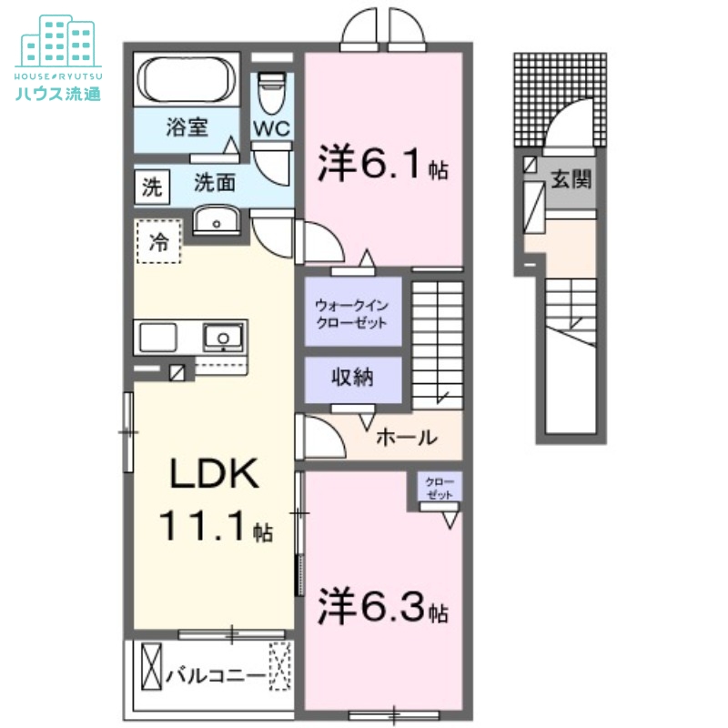 大村市富の原のアパートの間取り