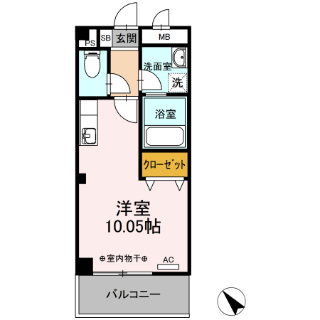 甲府市徳行のマンションの間取り