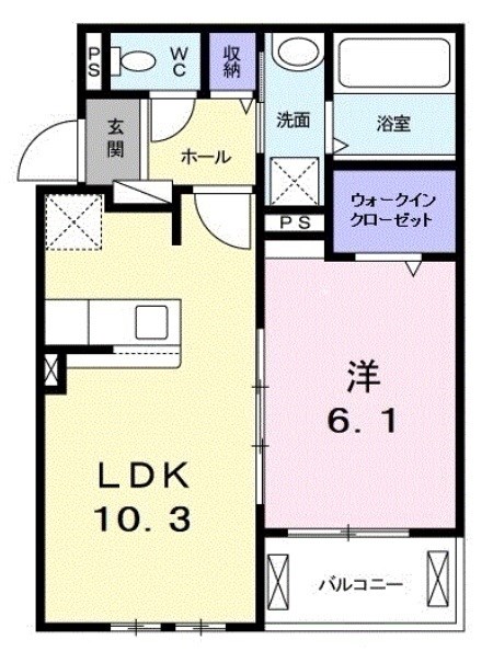 神戸市北区谷上南町のアパートの間取り