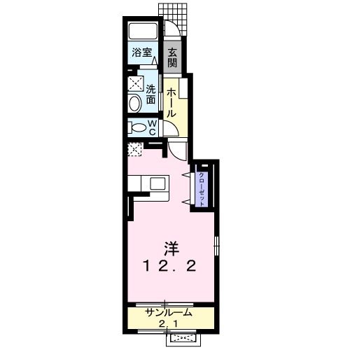 新潟市東区南紫竹のアパートの間取り