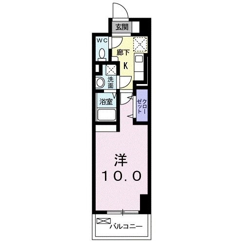 岡山市北区柳町のマンションの間取り