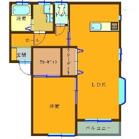 霧島市国分新町のアパートの間取り