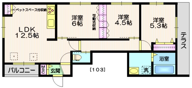 世田谷区新町のマンションの間取り