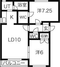 札幌市東区北三十六条東のアパートの間取り