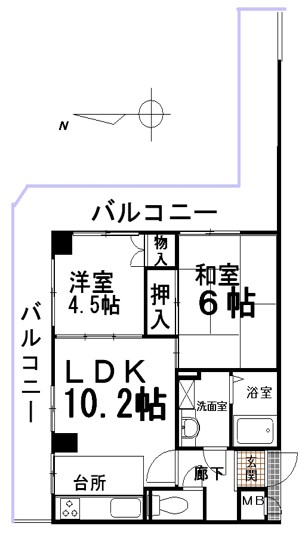 ローズヴィラ北白川の間取り