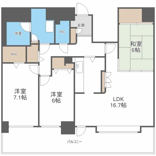 エスセーナ北大前IIの間取り