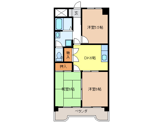 岐阜市若竹町のマンションの間取り