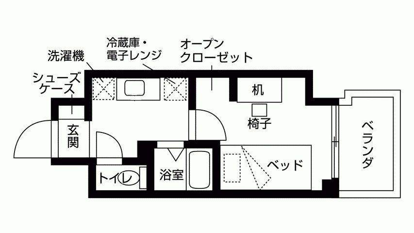 神戸市中央区北長狭通のマンションの間取り