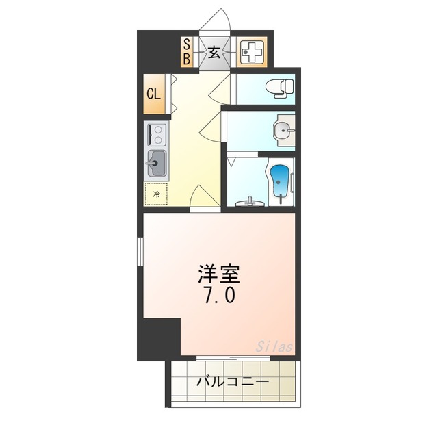 【大阪市東住吉区桑津のマンションの間取り】