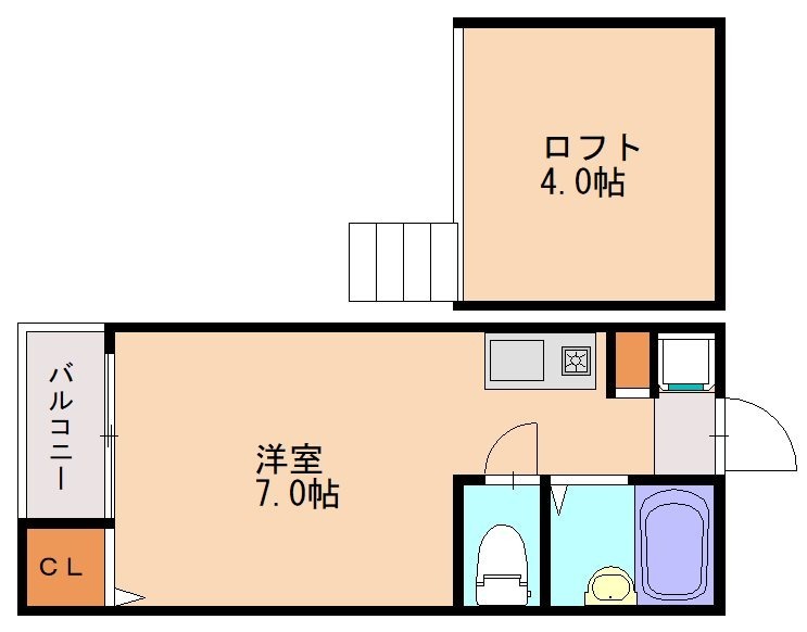 福岡市南区平和のアパートの間取り