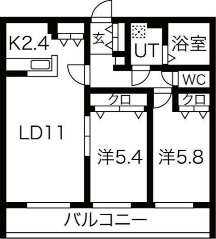 札幌市南区真駒内本町のマンションの間取り