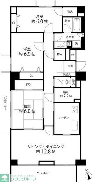 T s garden府中（旧ゼルコバコーポラス）の間取り