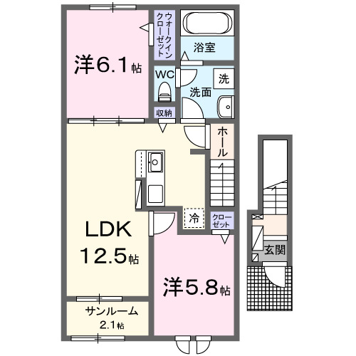 高岡市戸出町のアパートの間取り