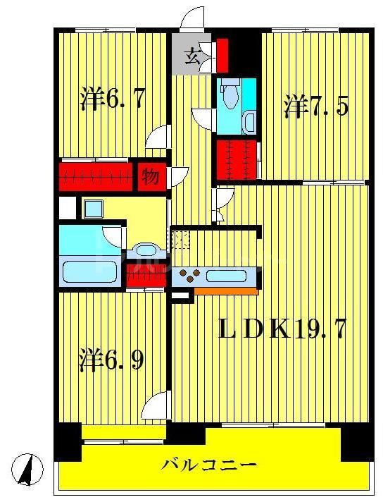 柏市根戸のマンションの間取り