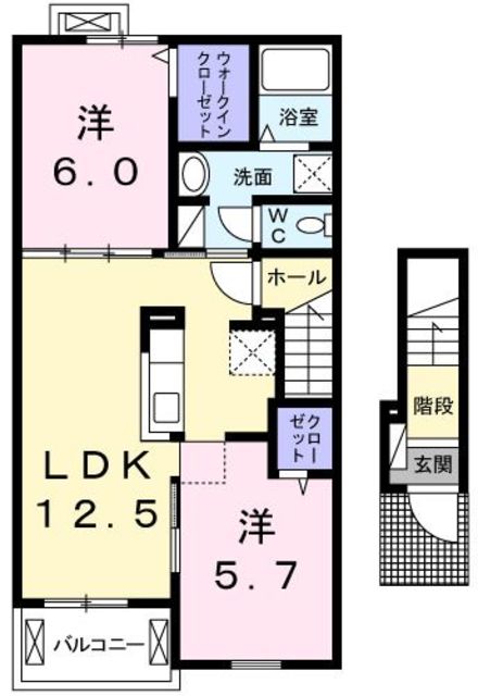 西多摩郡日の出町大字平井のアパートの間取り