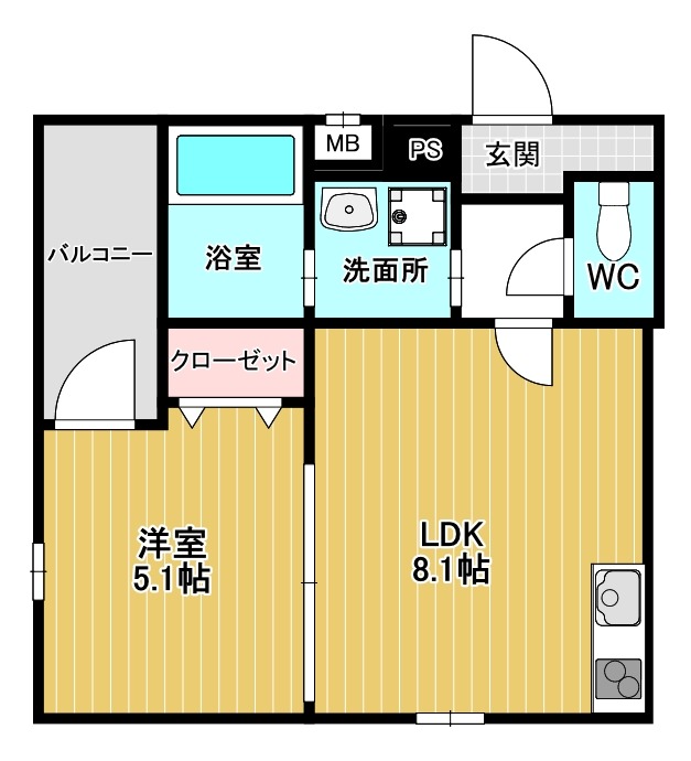フジパレス塚本駅東の間取り写真