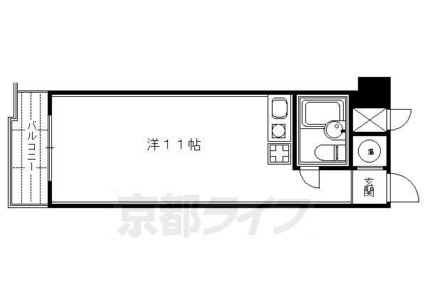 京都市中京区錦大宮町のマンションの間取り