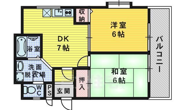 ベルメゾン御陵2の間取り