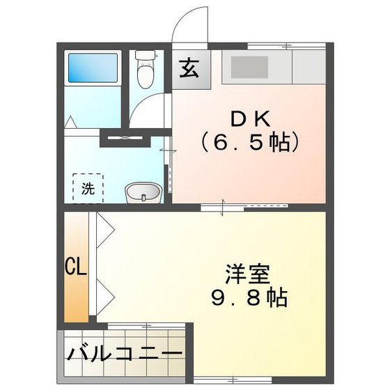 ダイムコーポ大池Ｂ棟の間取り