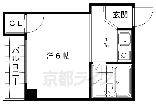 京都市山科区四ノ宮泉水町のマンションの間取り