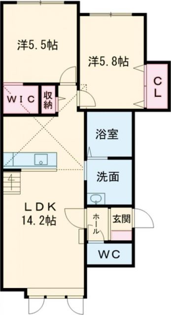 ジャルダン妹背牛Ｃの間取り