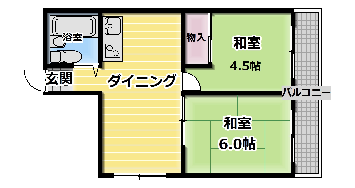 神戸市兵庫区中道通のマンションの間取り