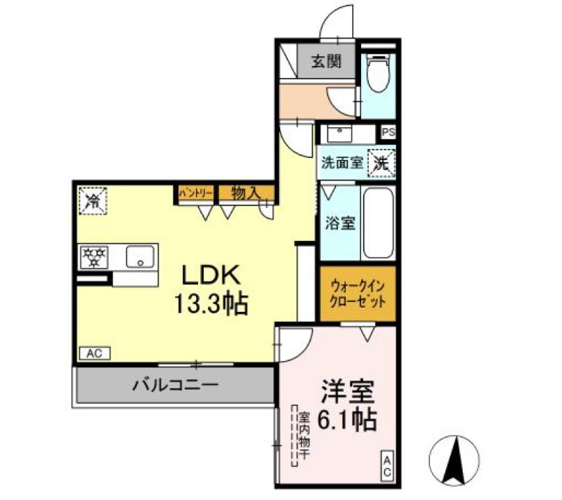 浜松市中央区天王町のアパートの間取り