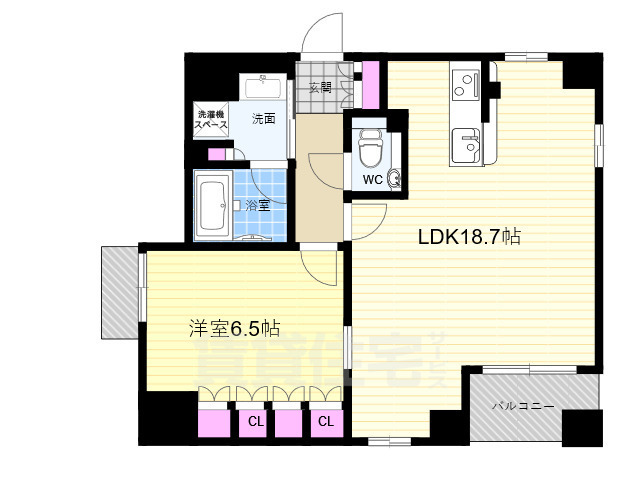 京都市中京区中之町のマンションの間取り