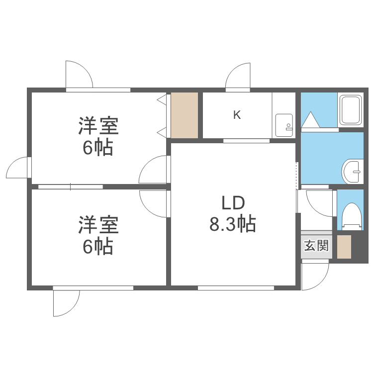 【札幌市清田区平岡九条のマンションの間取り】