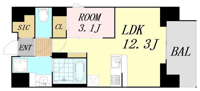 ウェルホームズ法円坂の間取り