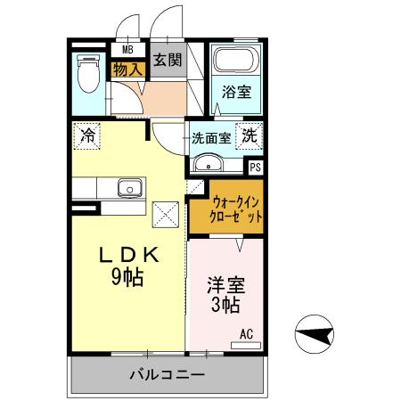 いわき市平のアパートの間取り