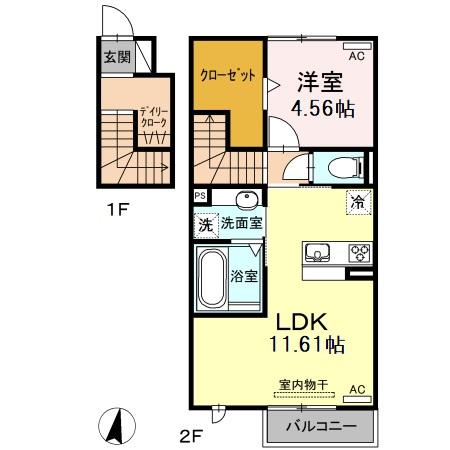 リシュドール Bの間取り