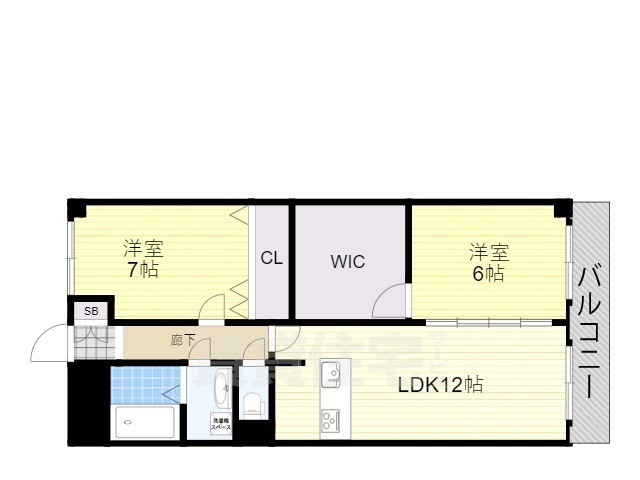 京都市伏見区深草南蓮池町のマンションの間取り