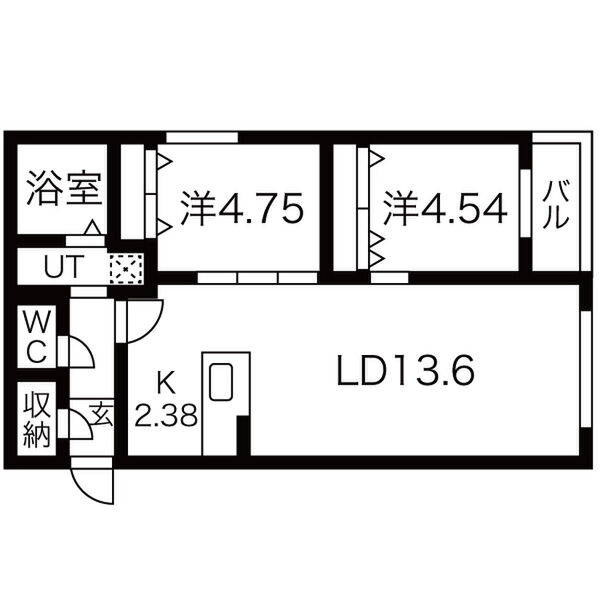 札幌市豊平区豊平四条のマンションの間取り