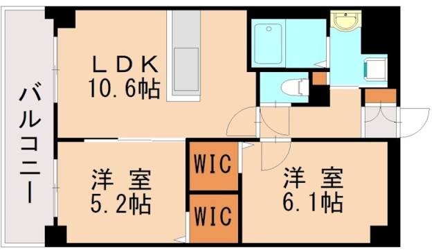 福岡市東区塩浜のマンションの間取り