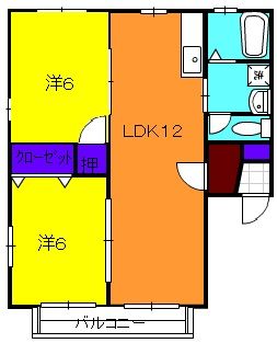 【浜松市中央区葵東のアパートの間取り】