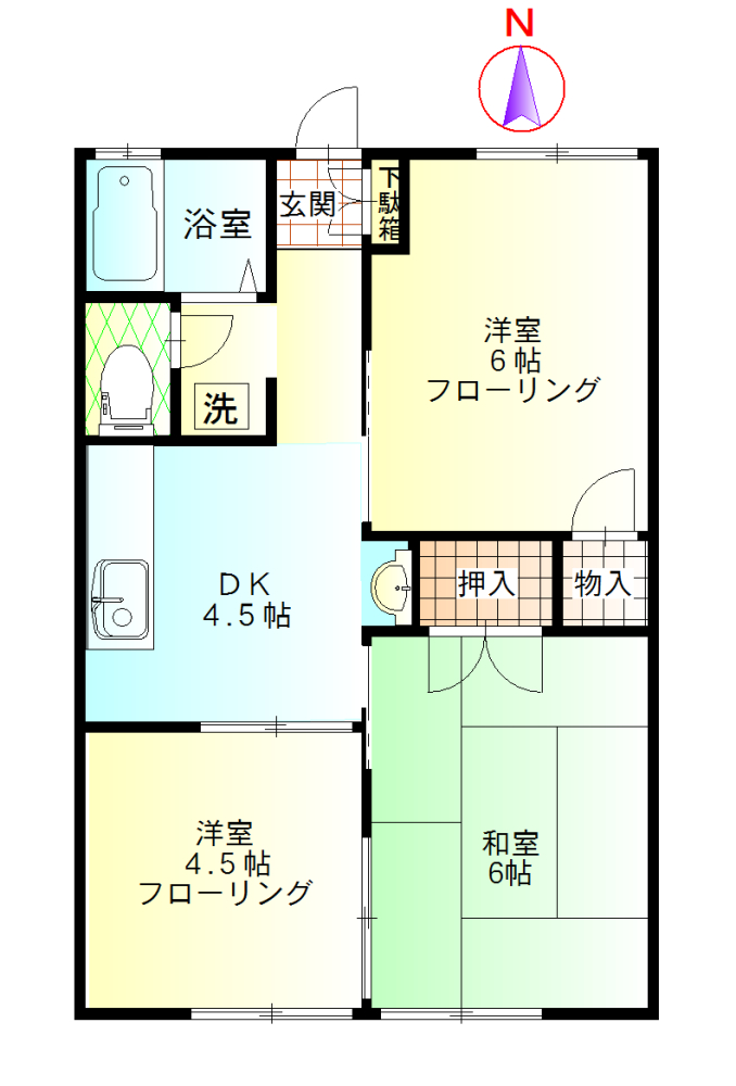 ハイツ梅ヶ丘の間取り