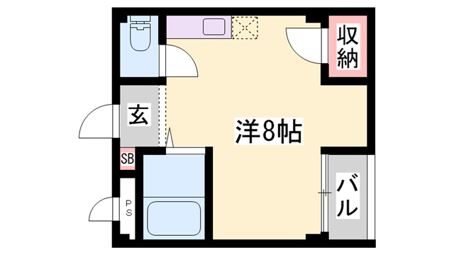 明石市朝霧町のアパートの間取り