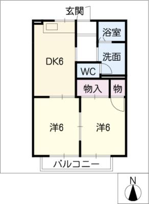 エスポアールＭＩＤＡ　Ｂ棟の間取り