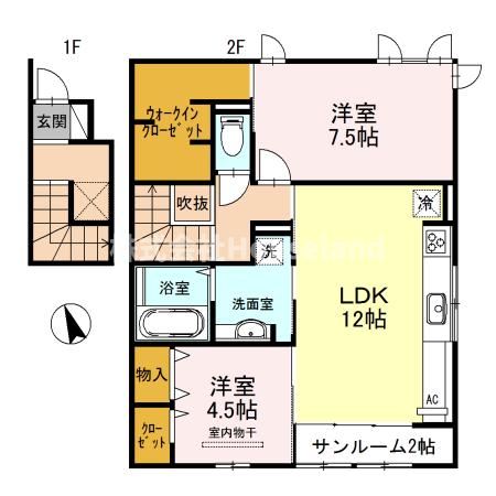 D-roomシャルム B棟の間取り