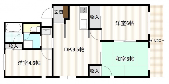 広島市西区庚午中のマンションの間取り