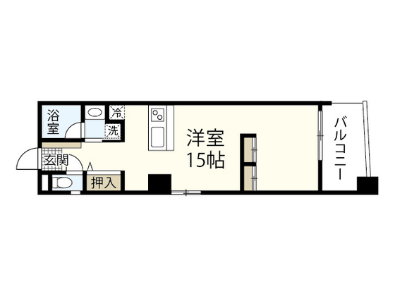 広島市中区土橋町のマンションの間取り