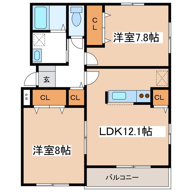 松本市大字惣社のマンションの間取り