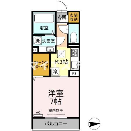 八代市田中東町のアパートの間取り