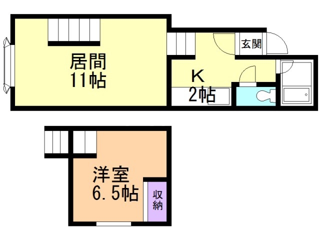 札幌市北区新琴似十二条のアパートの間取り