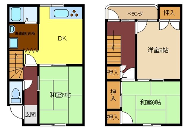 姫路市香寺町広瀬のアパートの間取り