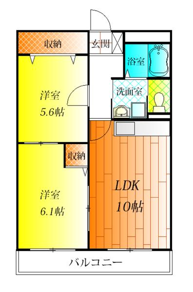 藤井寺市小山のマンションの間取り