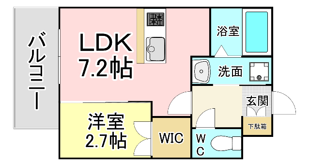 北九州市小倉北区紺屋町のマンションの間取り